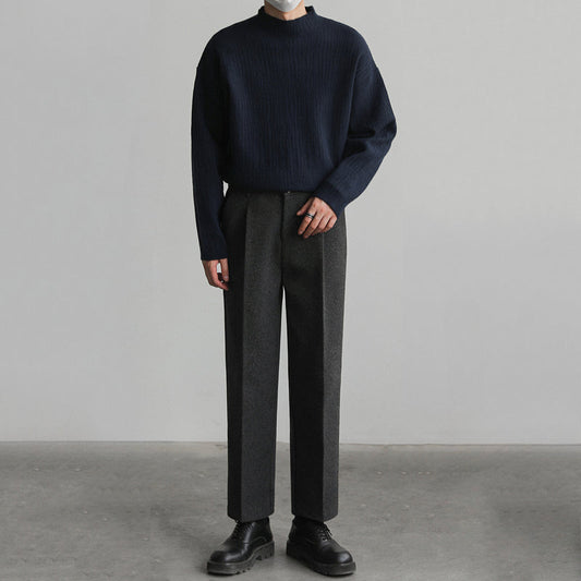 Vamon Gerippter hochgeschlossener Rollkragenpullover