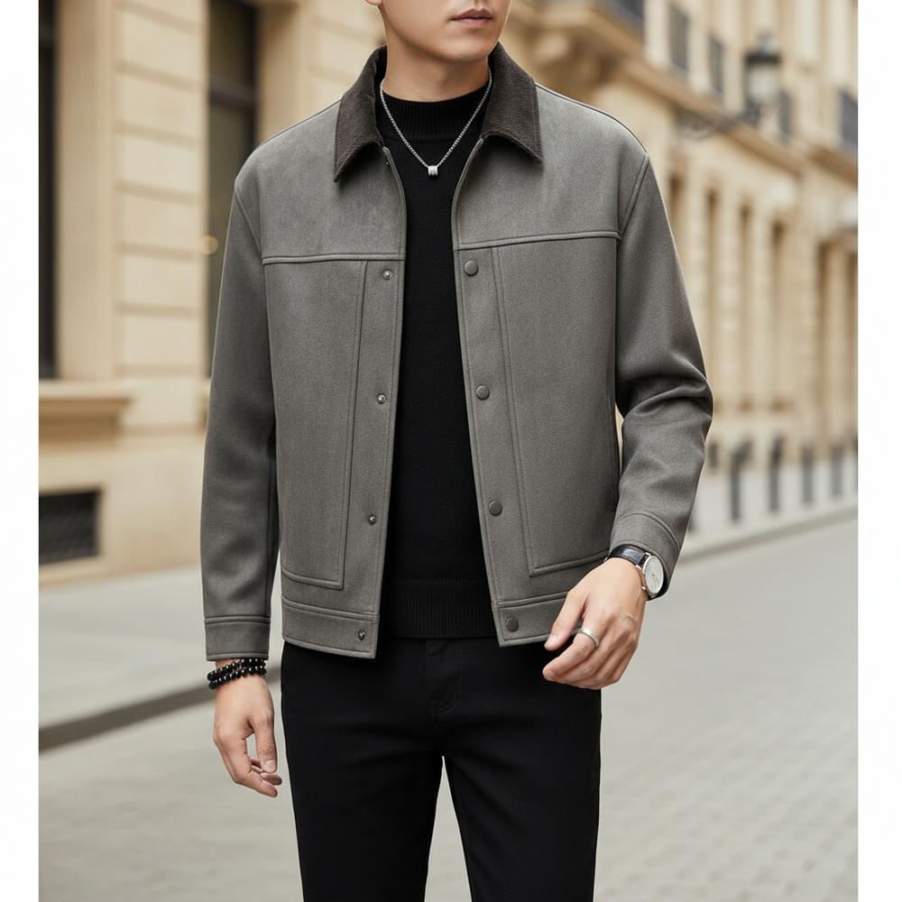 Mens Outlet House - Leven | Contrast Collar Button-Front Jacket Men