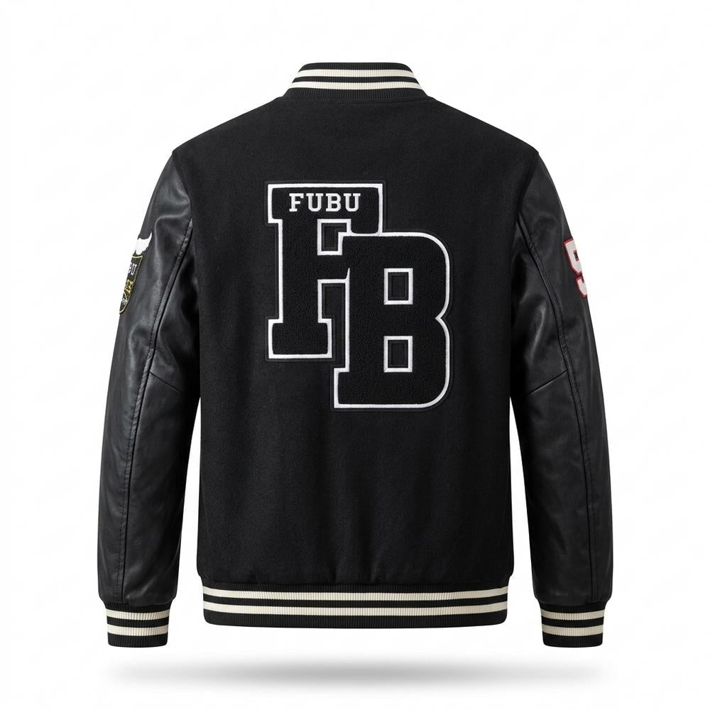 Mens Outlet House - Yolev | Leather-Sleeve Patched Jacket Men