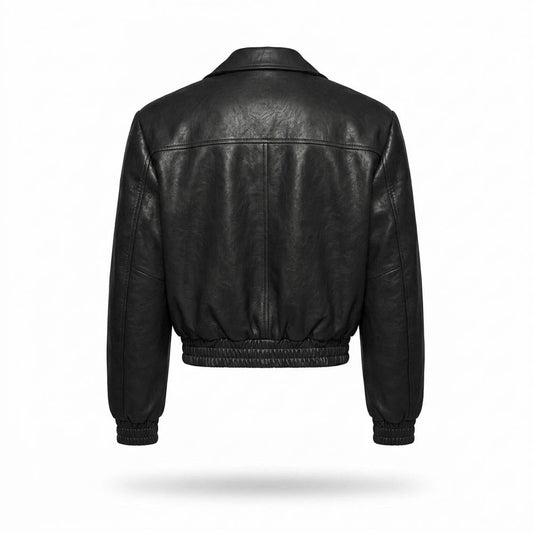 Mens Outlet House - Noral | Cargo-Pocket Smocked Leather Jacket Unisex