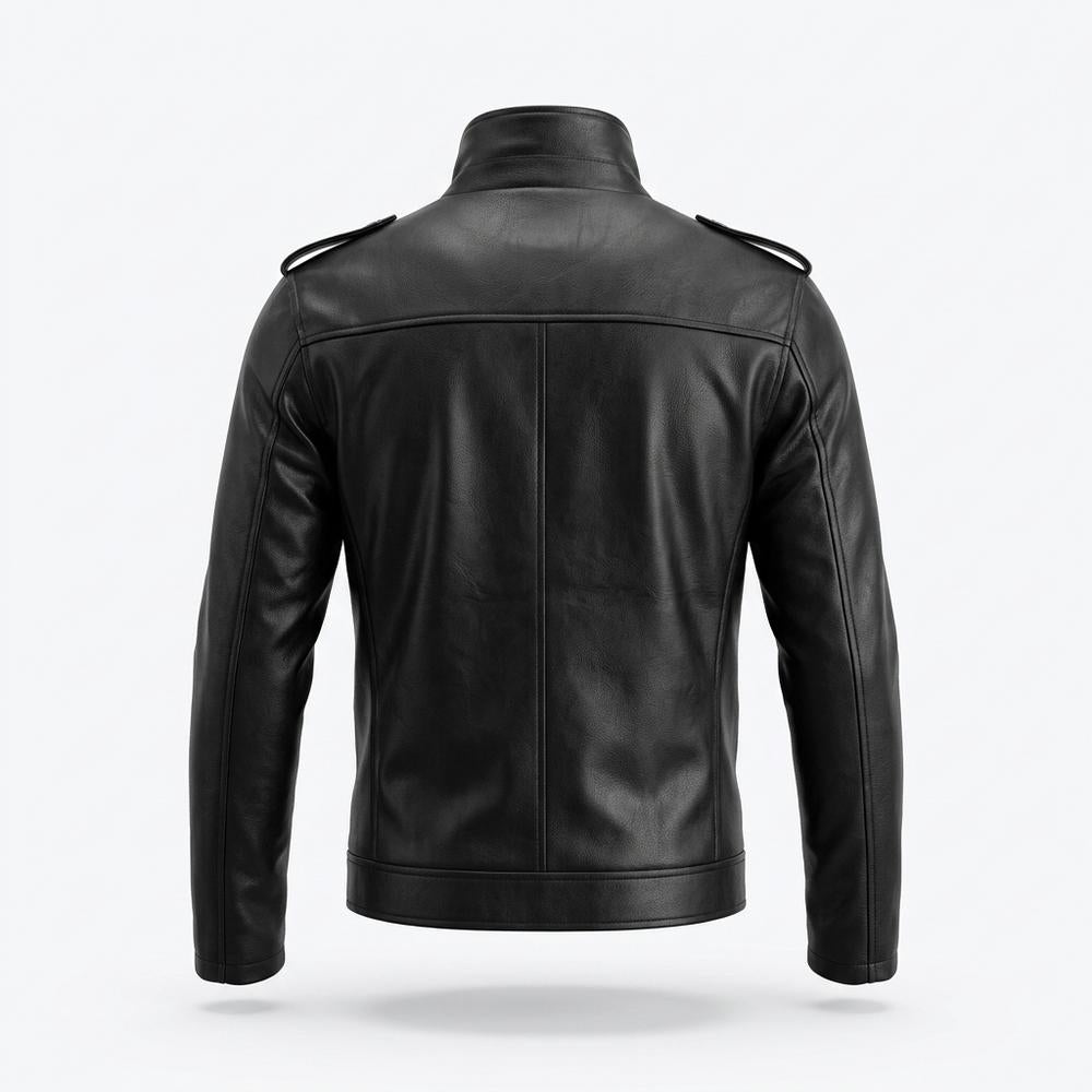 Mens Outlet House - Tiram | Asymmetrical Belted Leather Jacket Unisex