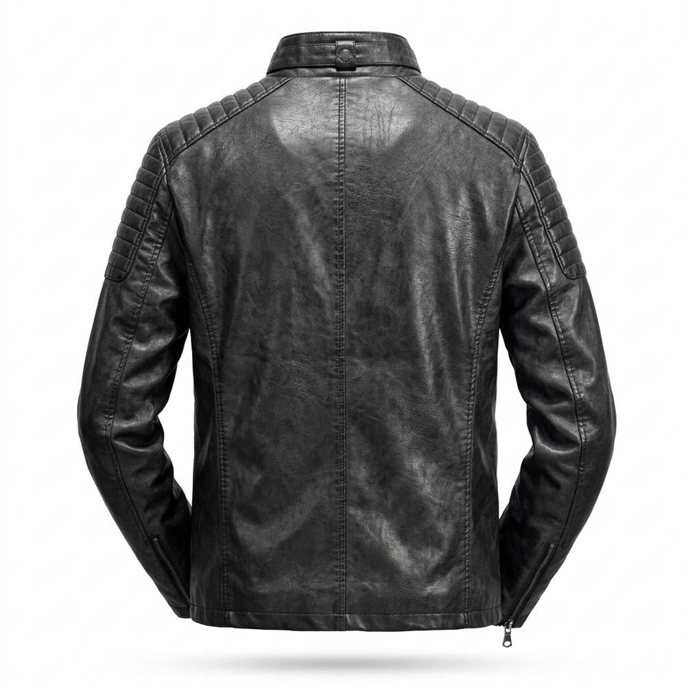 Mens Outlet House - Lolin | Quilted Zippered Leather Jacket Men