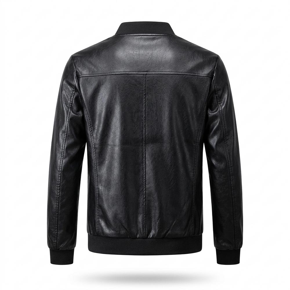 Mens Outlet House - Caren | Faux-Leather Zipped Leather Jacket Men