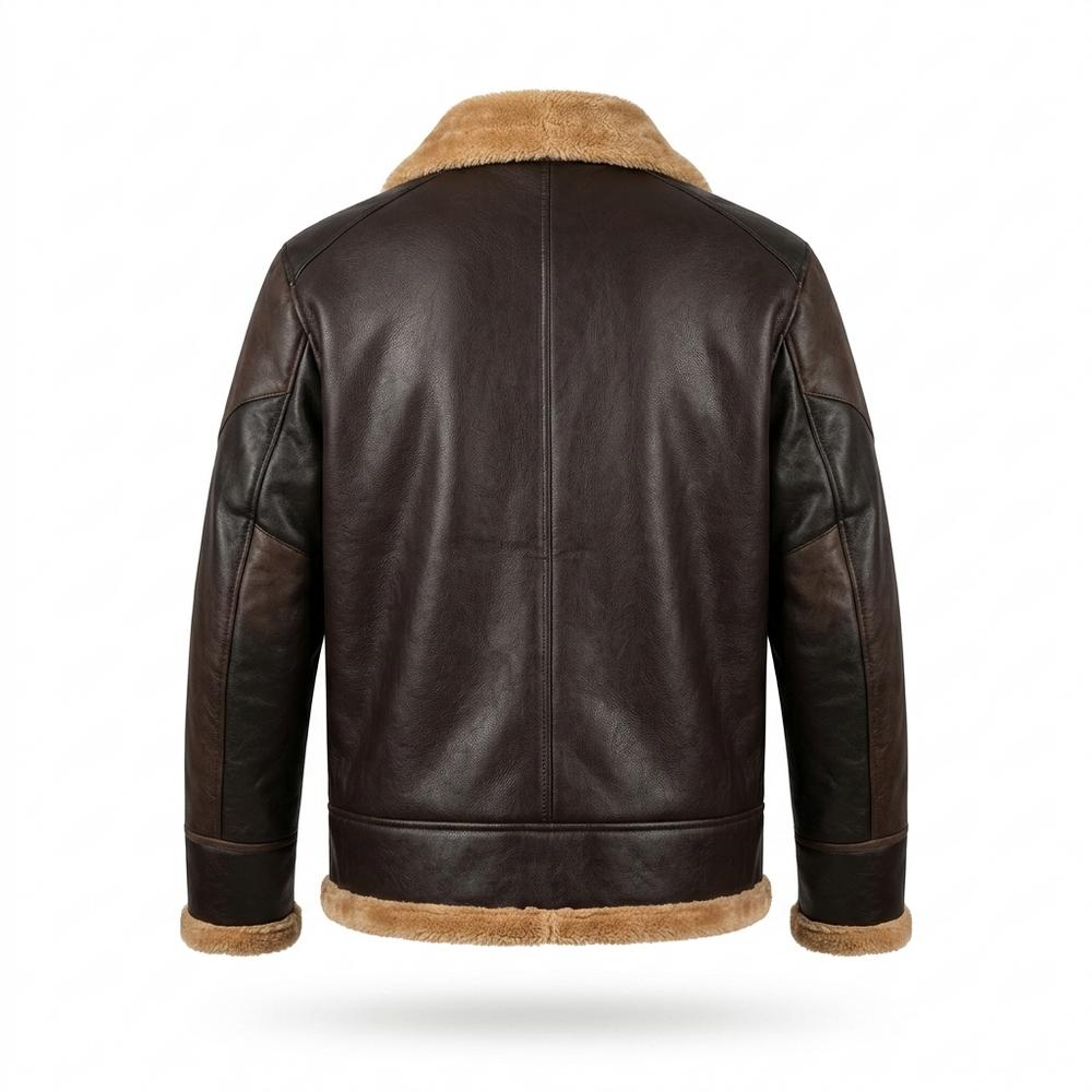 Mens Outlet House - Mavan | Lined Shearling-Collar Leather Jacket Men