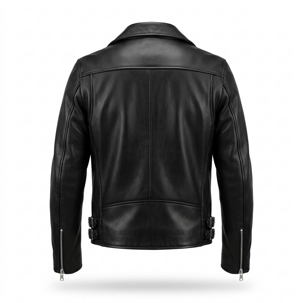 Mens Outlet House - Dasel | Asymmetrical Zippered Leather Jacket Men