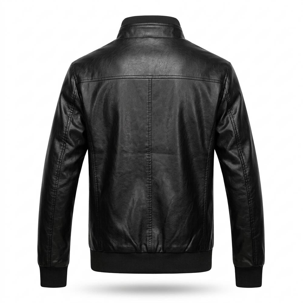 Mens Outlet House - Visin | Zip-Up Lined Leather Jacket Men