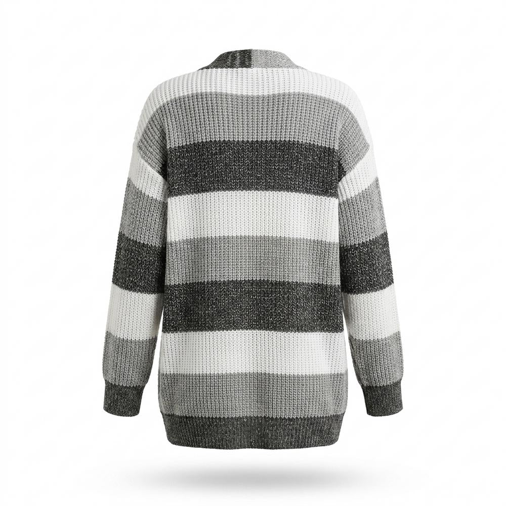 Mens Outlet House - Kufir | Striped Open-Front Knit Cardigan Women