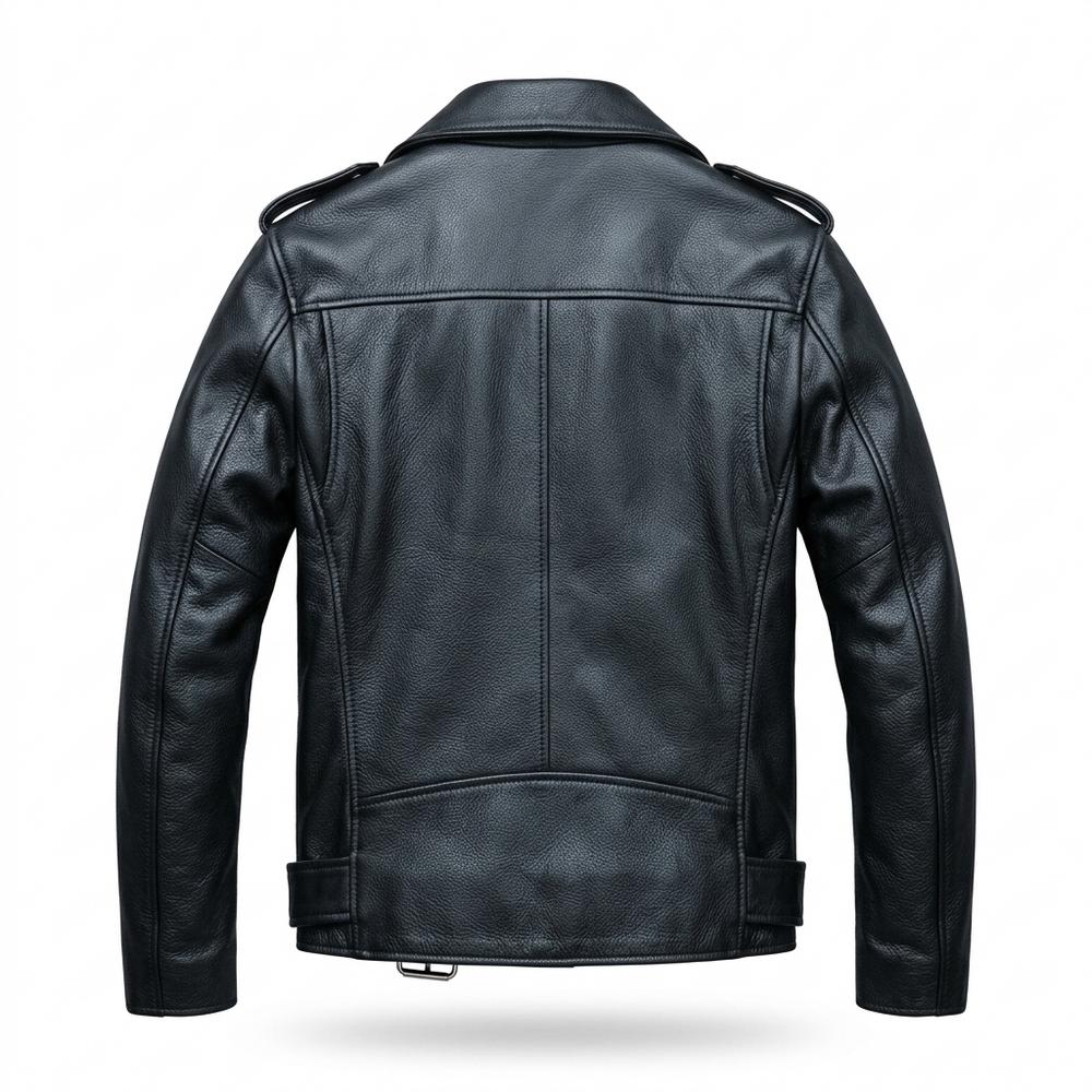 Mens Outlet House - Zeren | Asymmetrical Belted Leather Jacket Men