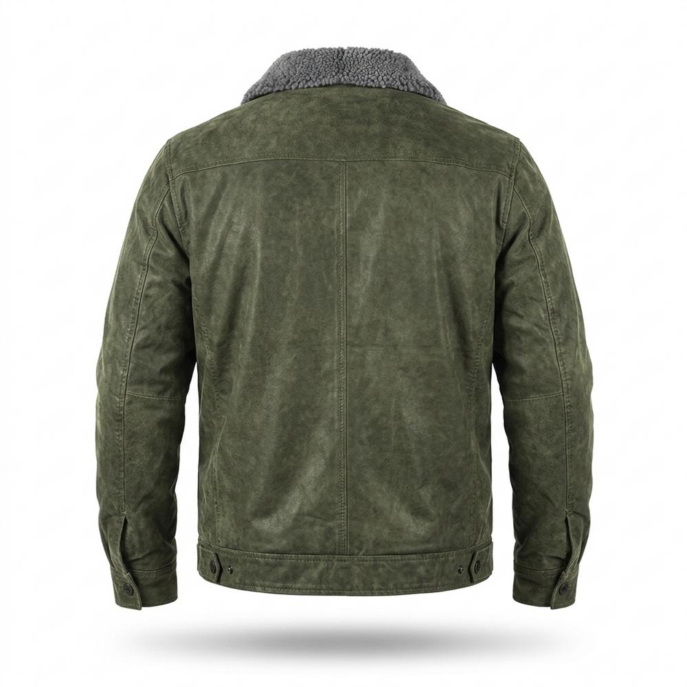 Mens Outlet House - Lelin | Sherpa-Lined Suede-Effect Jacket Men