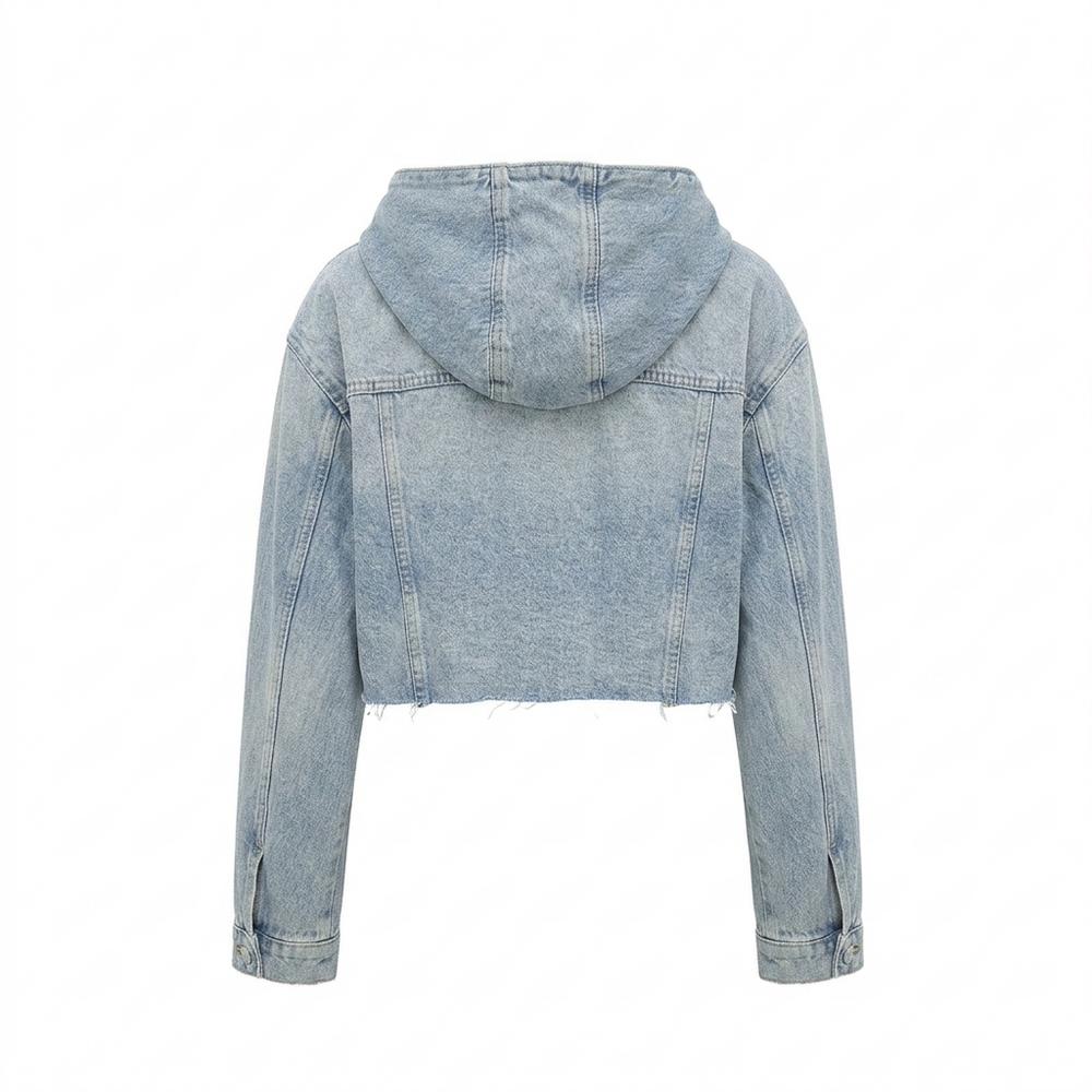 Mens Outlet House - Dahuk | Cropped Hooded Denim Jacket Women