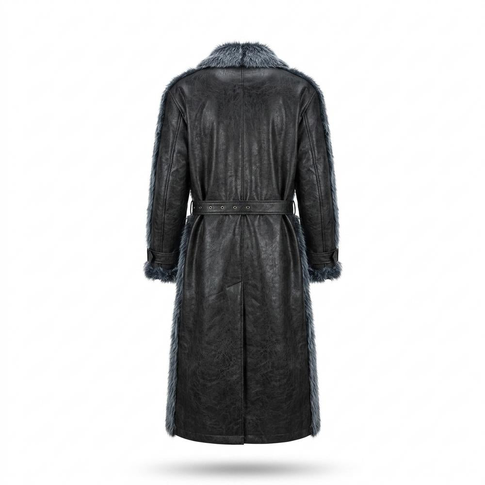 Mens Outlet House - Salar | Fur-Trimmed Belted Coat Men