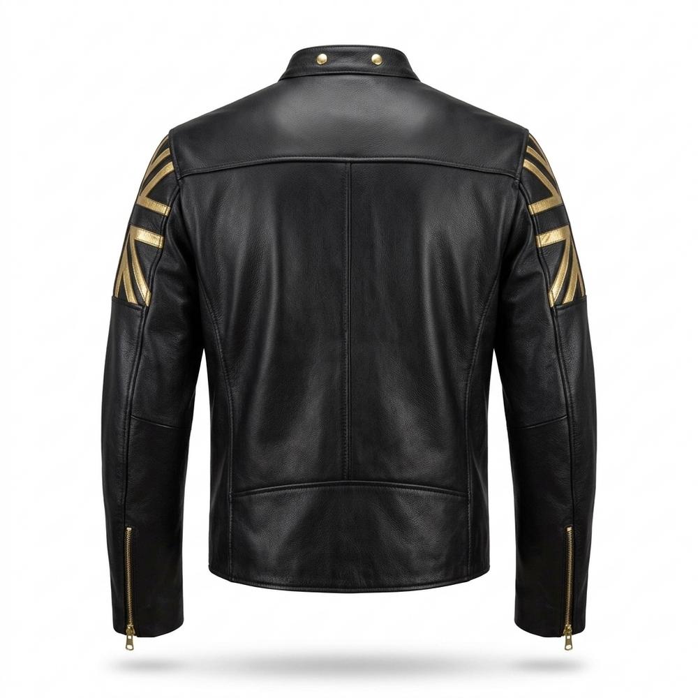 Mens Outlet House - Comin | Zip-Up Decorated Leather Jacket Men