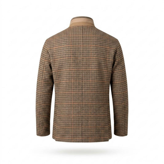 Mens Outlet House - Vural | Checked Stand-Collar Jacket Men
