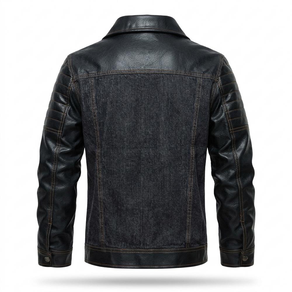 Mens Outlet House - Neven | Mixed-Material Quilted-Sleeve Denim Jacket Men