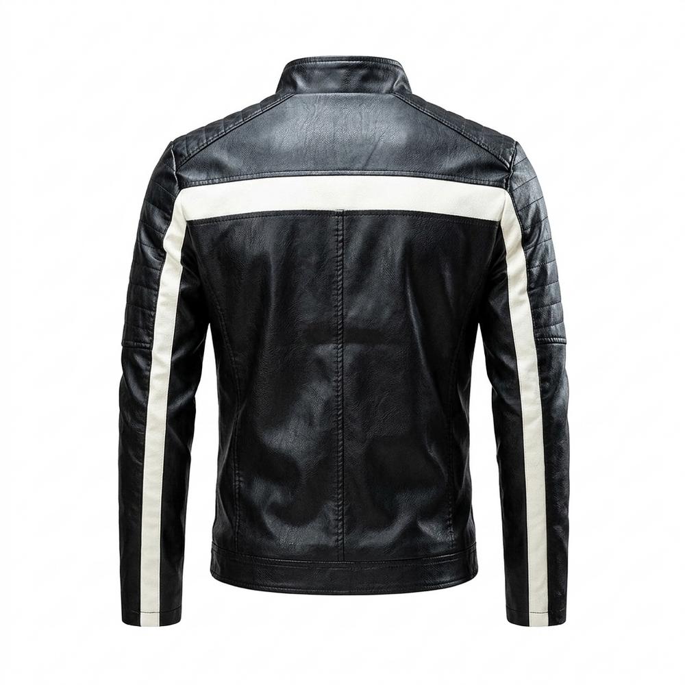 Mens Outlet House - Seram | Quilted Two-Tone Leather Jacket Men