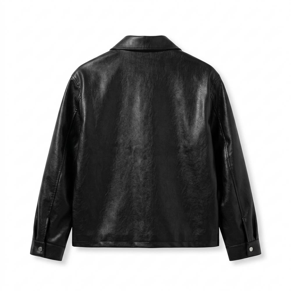 Mens Outlet House - Keram | Grained Zip-Up Leather Jacket Men