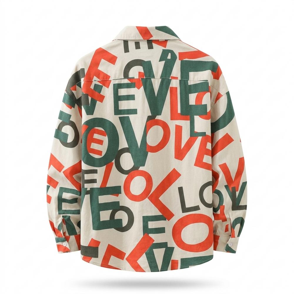 Mens Outlet House - Maziv | Letter-Print Long-Sleeve Shirt Men