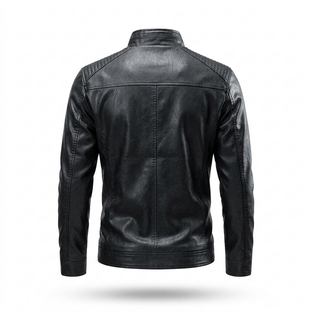 Mens Outlet House - Venav | Lined Zip-Up Leather Jacket Men