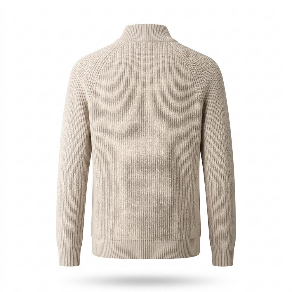 Mens Outlet House - Ralen | Ribbed-Knit Zip-Up Knit Cardigan Men