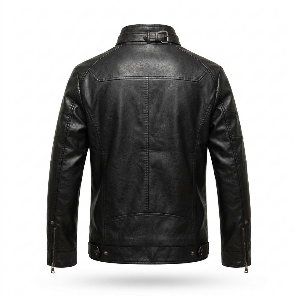 Mens Outlet House - Caser | Lined Zip-Up Leather Jacket Men
