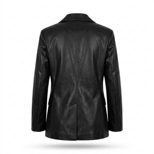 Mens Outlet House - Zenav | Leather-Look Single-Breasted Blazer Women
