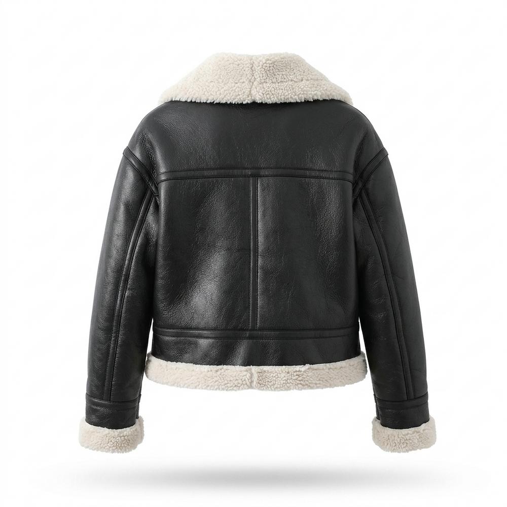 Mens Outlet House - Zalar | Shearling-Lined Cropped Leather Jacket Women