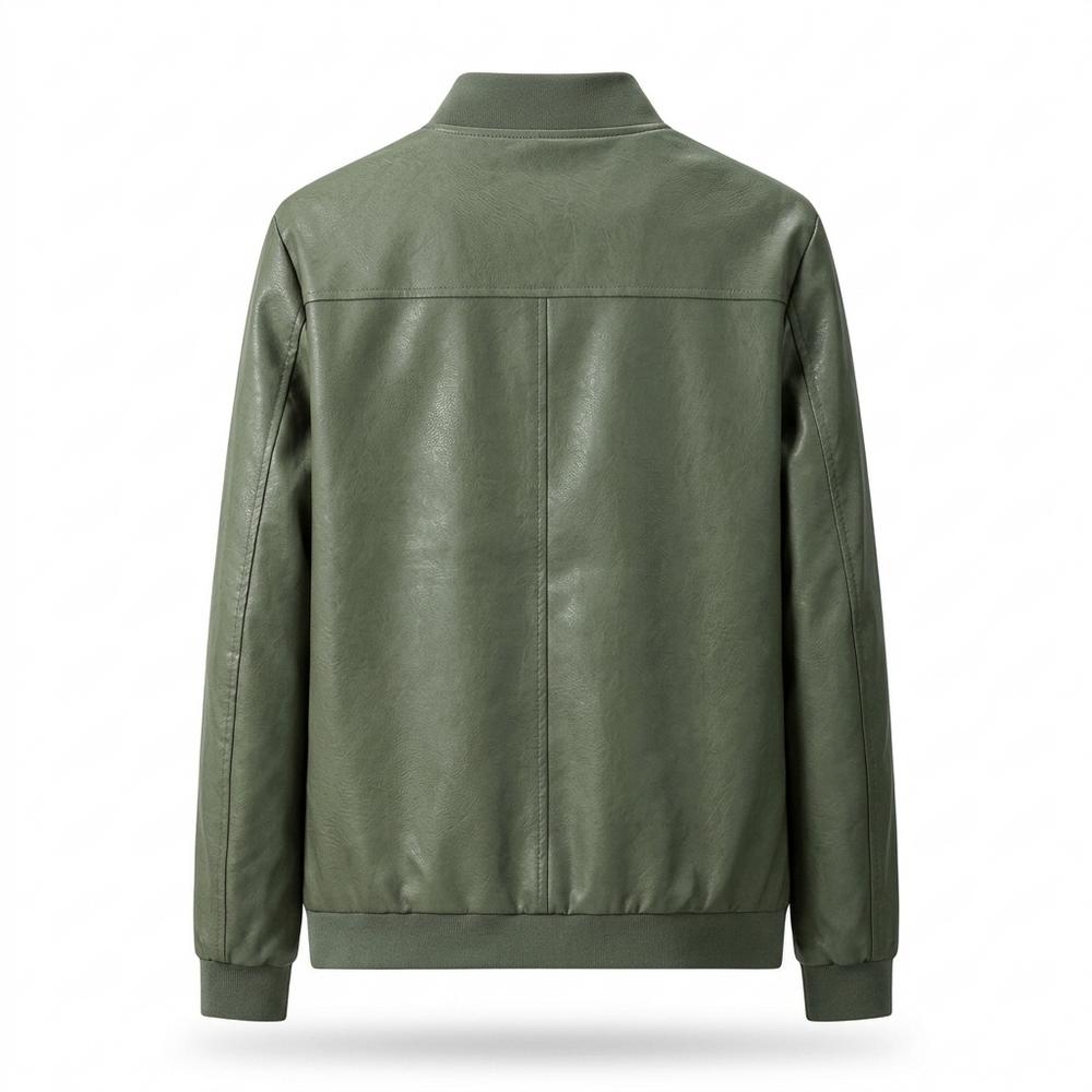 Mens Outlet House - Nemar | Zip-Up Slim-Fit Leather Jacket Men