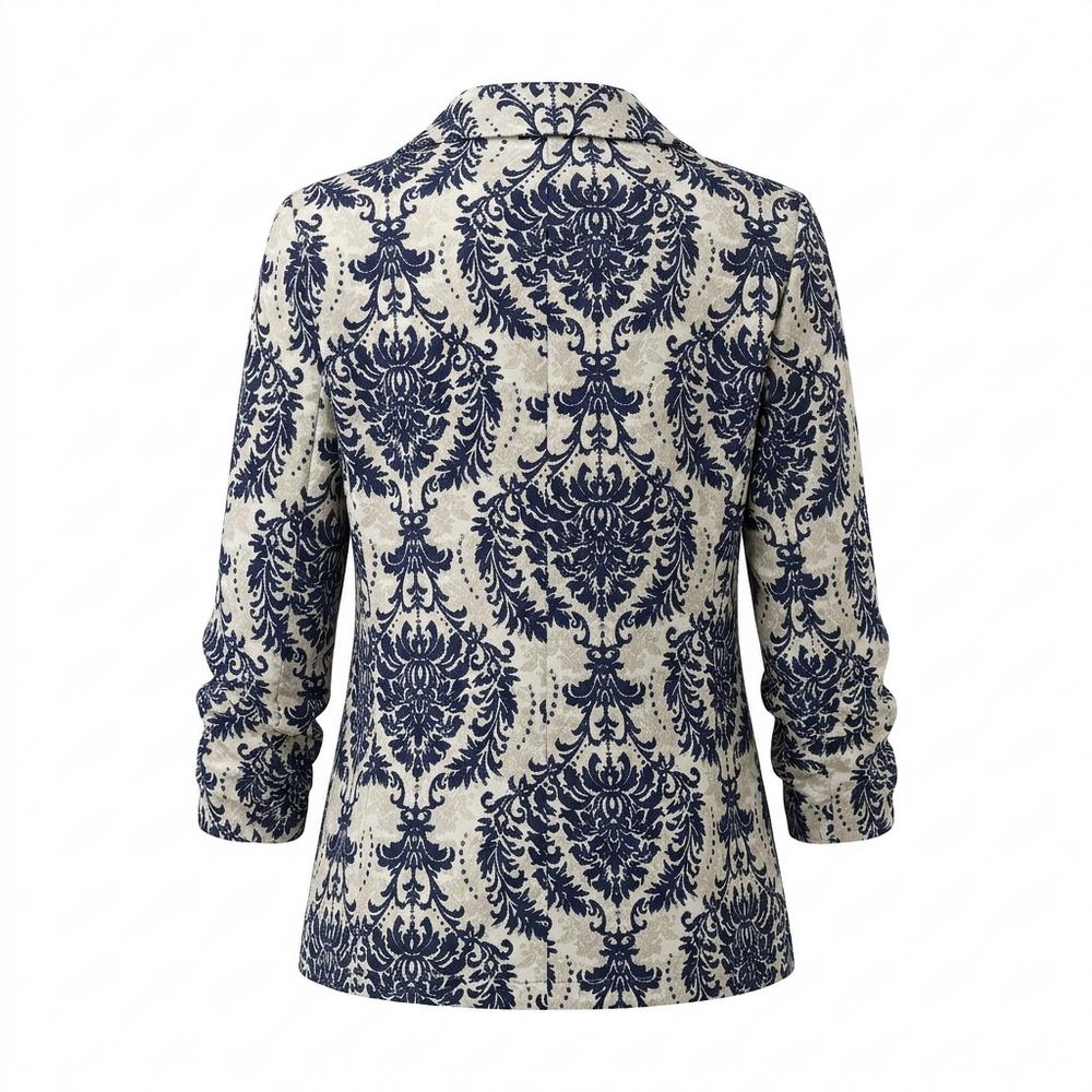 Mens Outlet House - Karen | Printed Ruched Sleeve Blazer Women