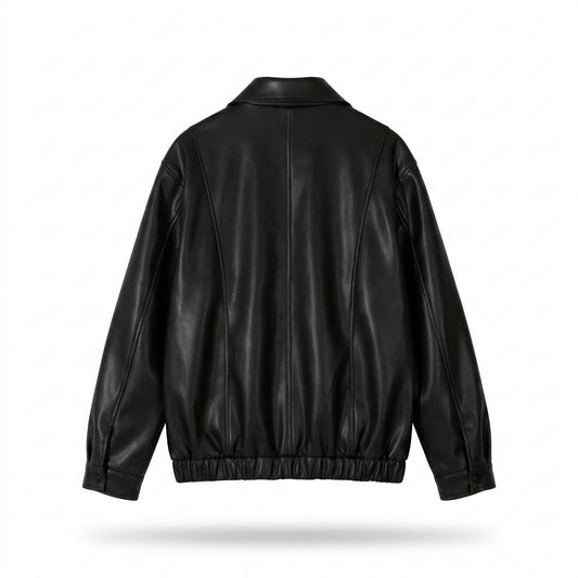 Mens Outlet House - Zamir | Zip-Up Collared Leather Jacket Unisex