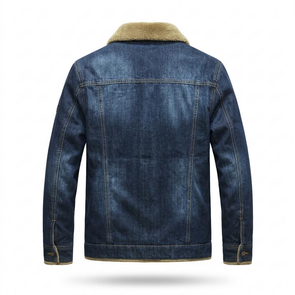 Mens Outlet House - Rahal | Sherpa-Lined Button-Front Denim Jacket Men
