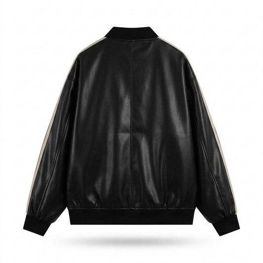 Mens Outlet House - Mimon | Faux-Leather Striped Jacket Unisex