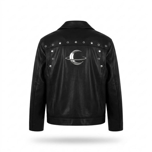 Mens Outlet House - Rimar | Studded Zip-Up Leather Jacket Unisex