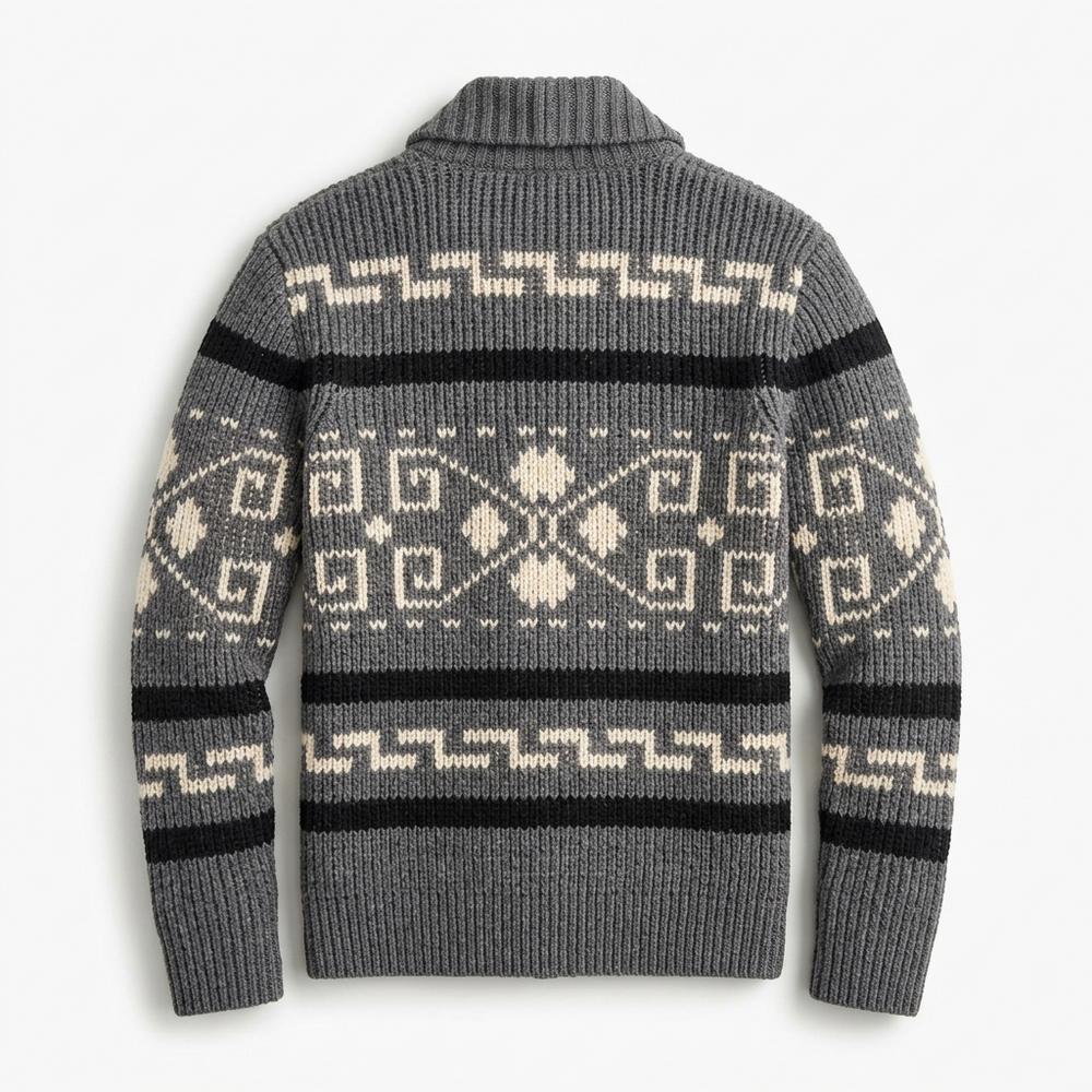 Mens Outlet House - Ketak | Zip-Up Patterned Knit Cardigan Men