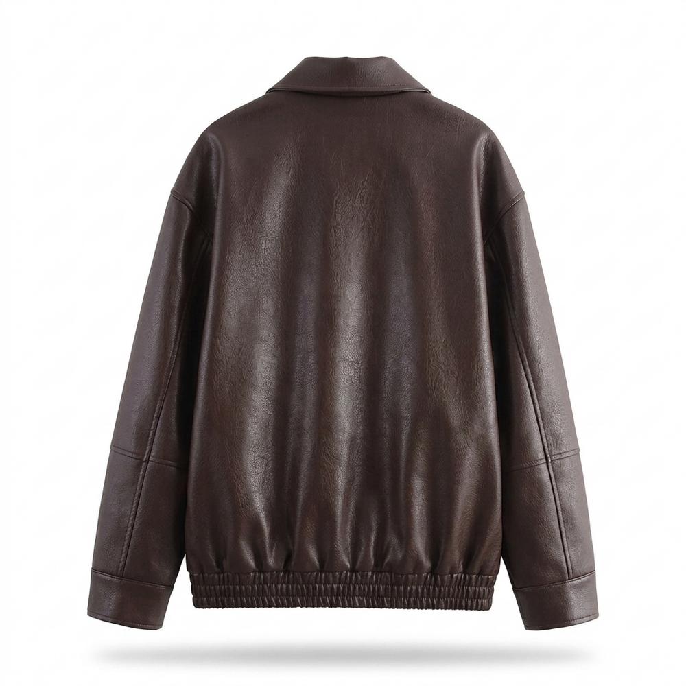 Mens Outlet House - Tirel | Faux Leather Zip-Up Jacket Unisex
