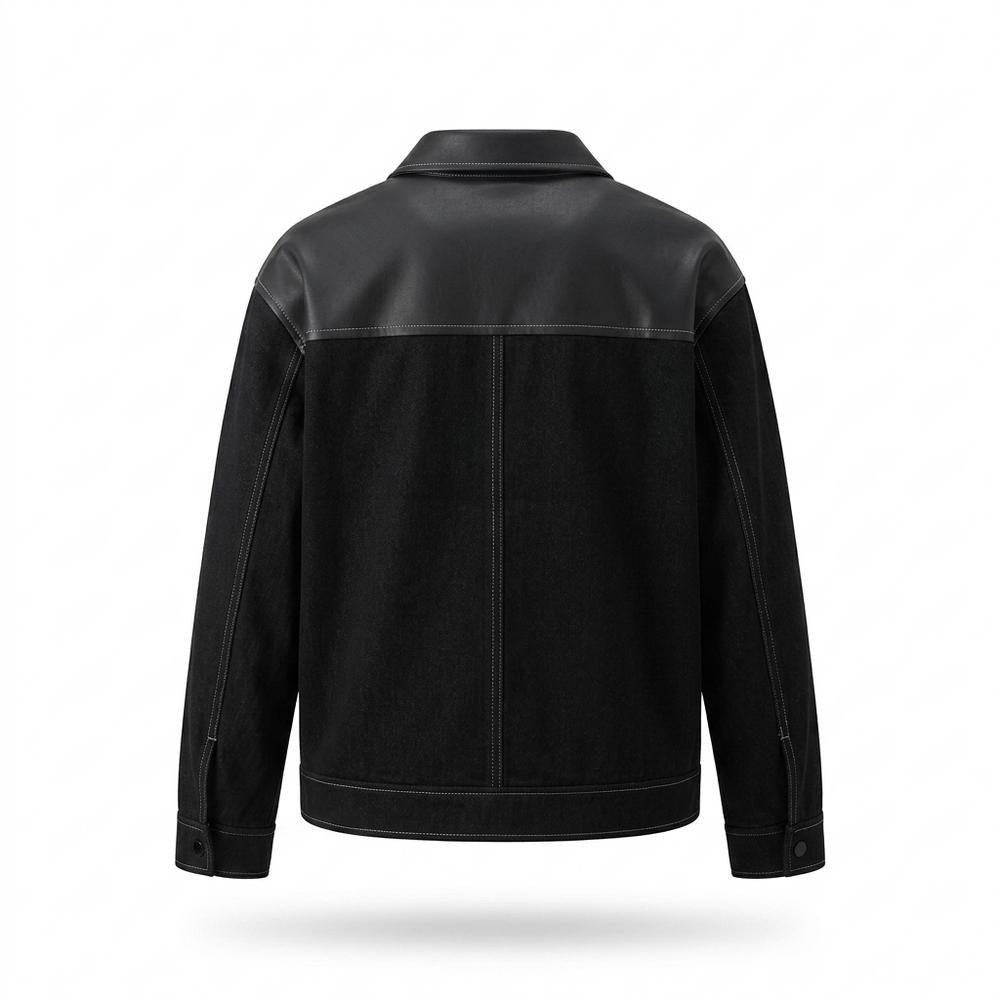 Mens Outlet House - Veran | Mixed-Material Contrast-Stitched Jacket Men