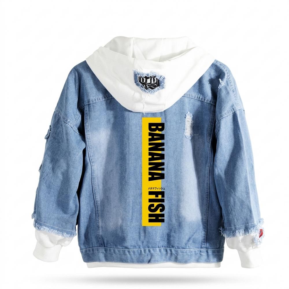 Mens Outlet House - Zavel | Distressed Hooded Denim Jacket Unisex