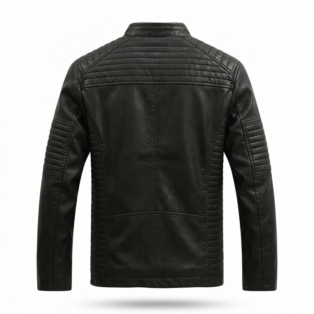 Mens Outlet House - Vitir | Quilted Zip-Up Leather Jacket Men
