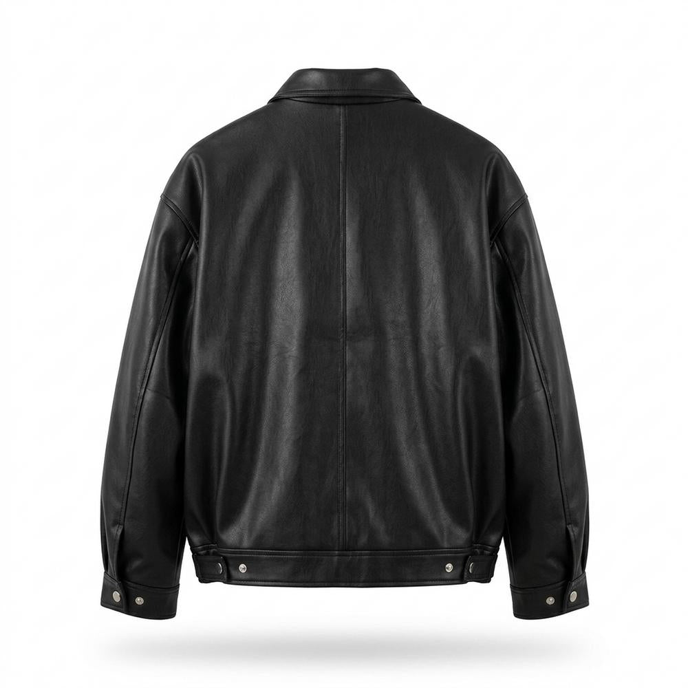 Mens Outlet House - Lalor | Faux-Leather Snap-Button Jacket Unisex