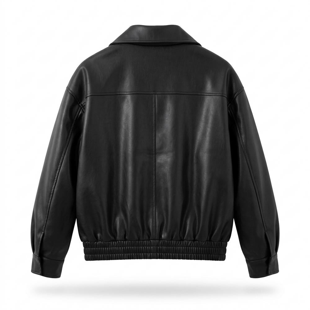 Mens Outlet House - Vilar | Zippered Collared Leather Jacket Men