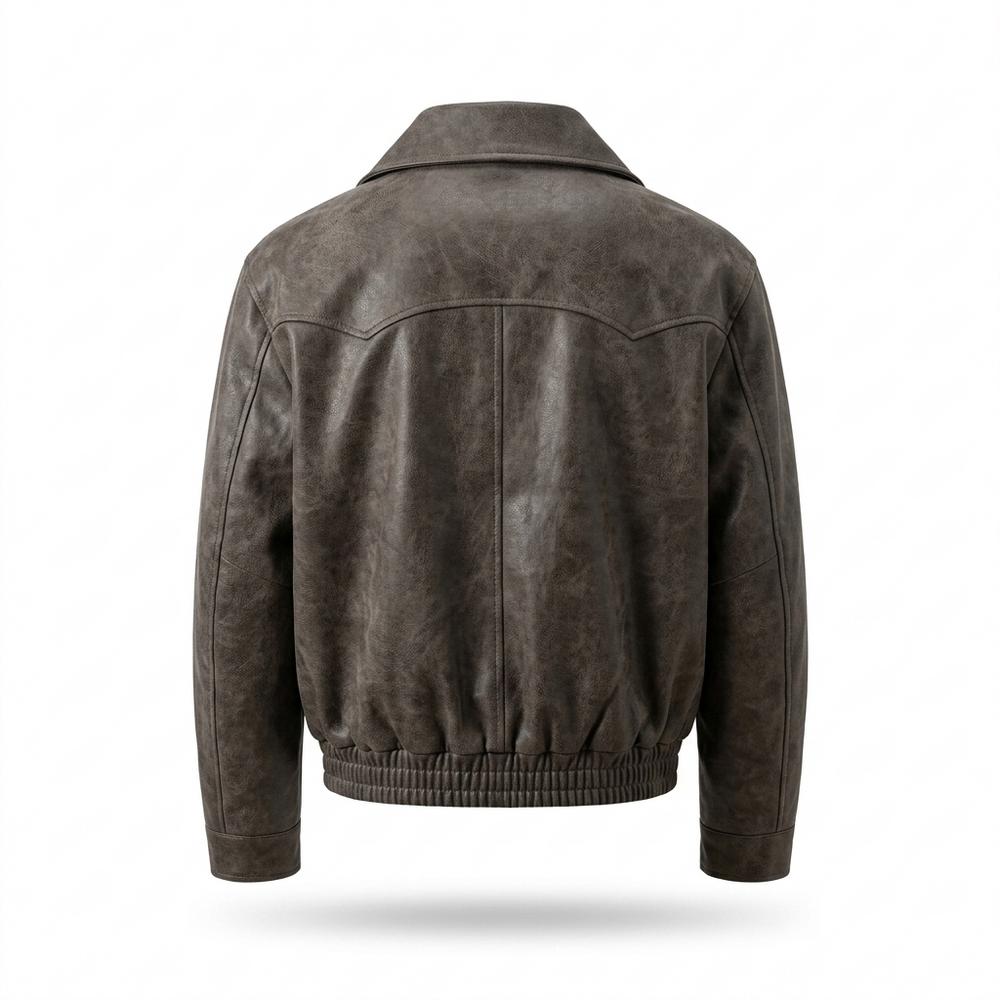 Mens Outlet House - Lokar | Zip-Up Collared Leather Jacket Men