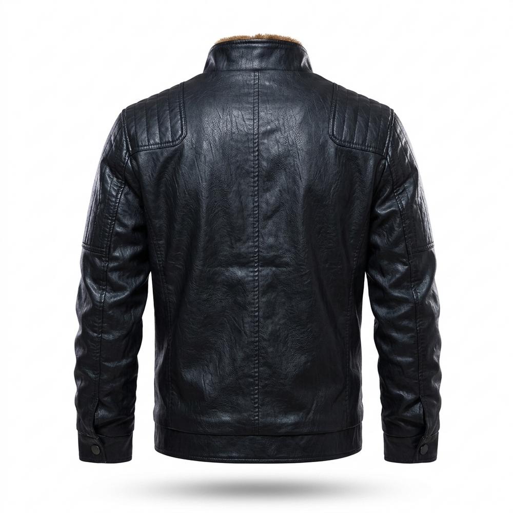 Mens Outlet House - Salev | Velvet-Lined Multi-Pocket Leather Jacket Men