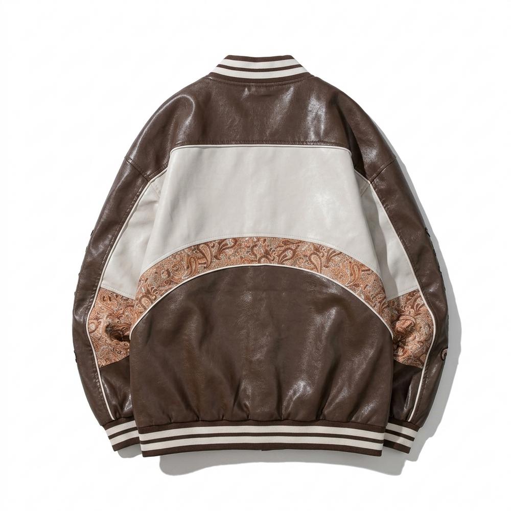 Mens Outlet House - Manal | Faux-Leather Embroidered Jacket Unisex