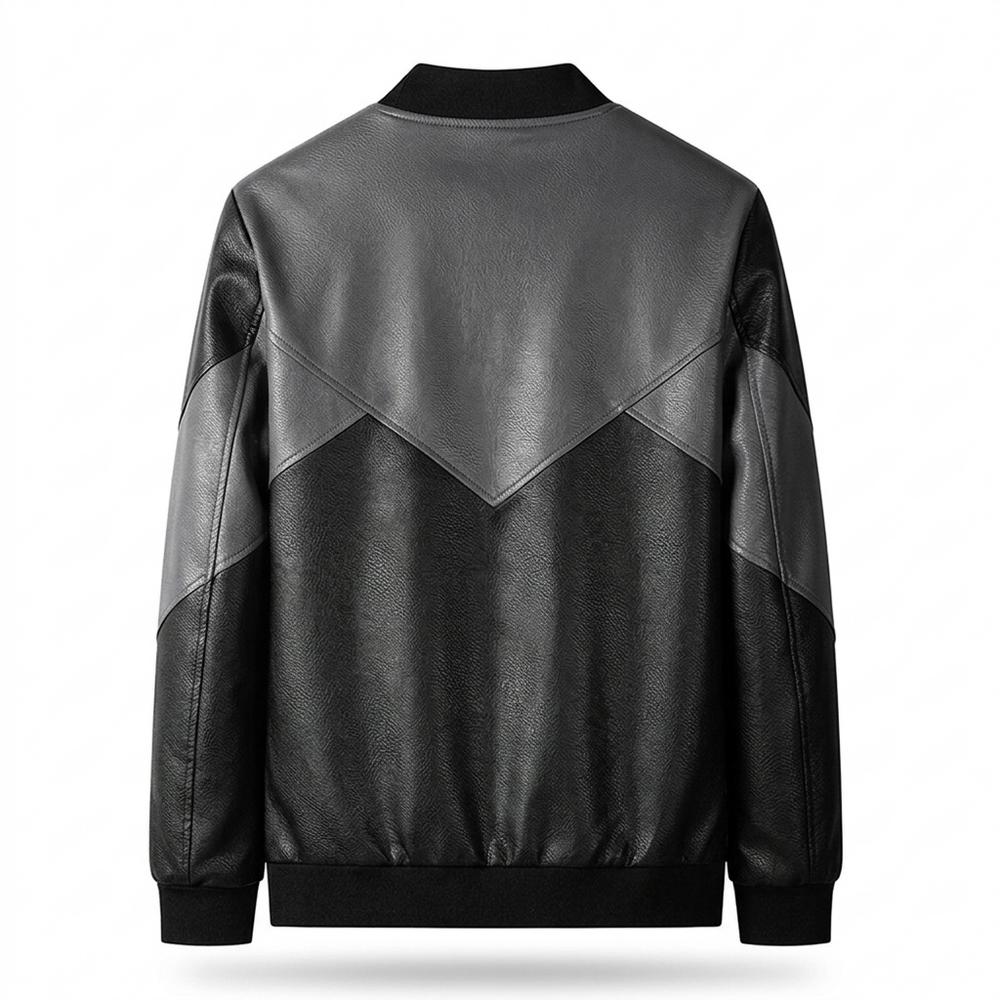 Mens Outlet House - Niren | Two-Tone Textured Leather Jacket Men