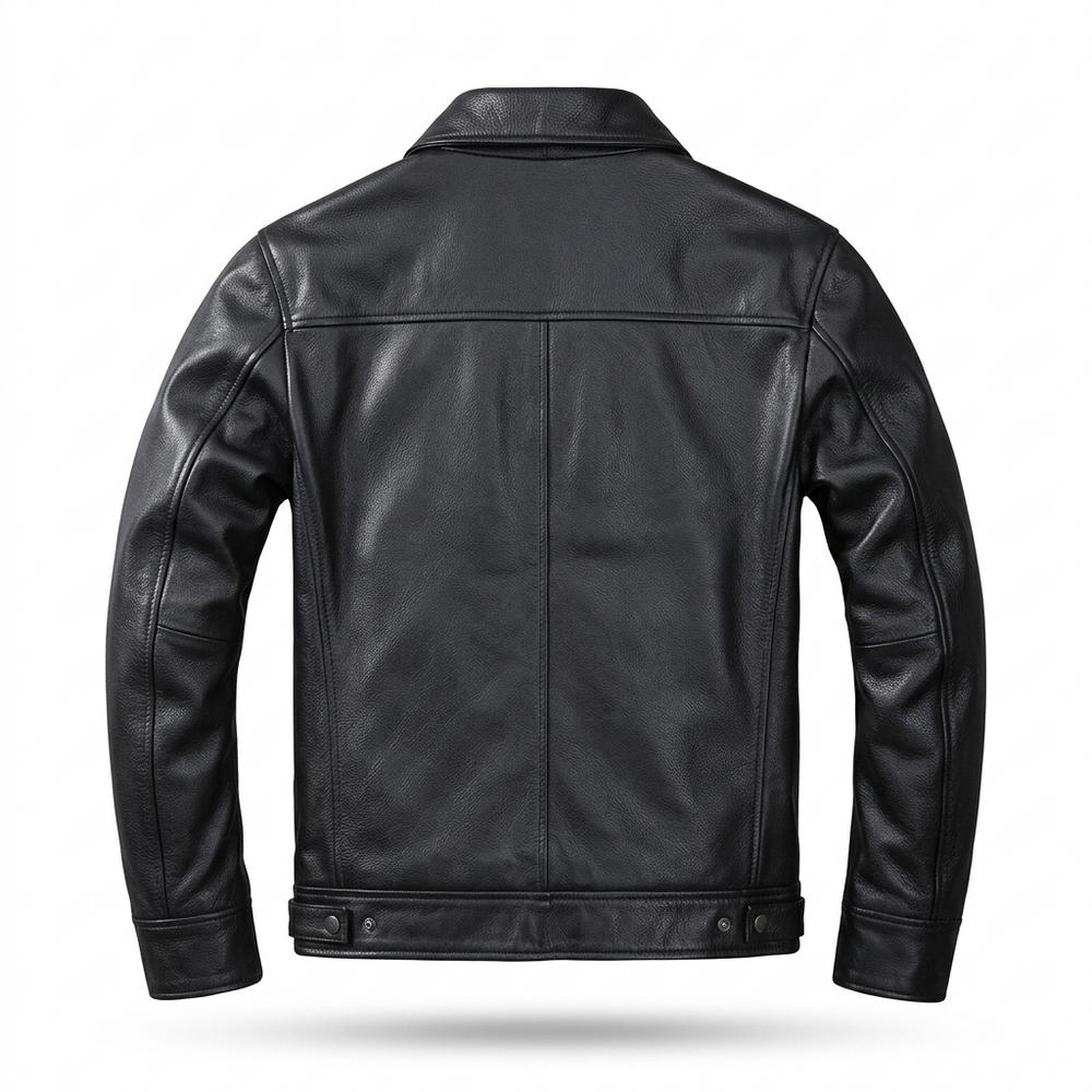 Mens Outlet House - Kavar | Zip-Up Collared Leather Jacket Men