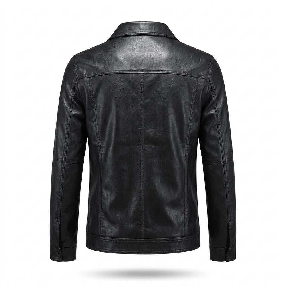 Mens Outlet House - Viren | Faux Leather Button-Front Leather Jacket Men