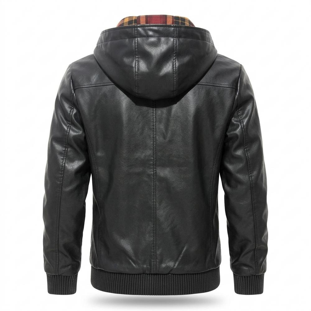 Mens Outlet House - Laran | Hooded Lined Leather Jacket Men