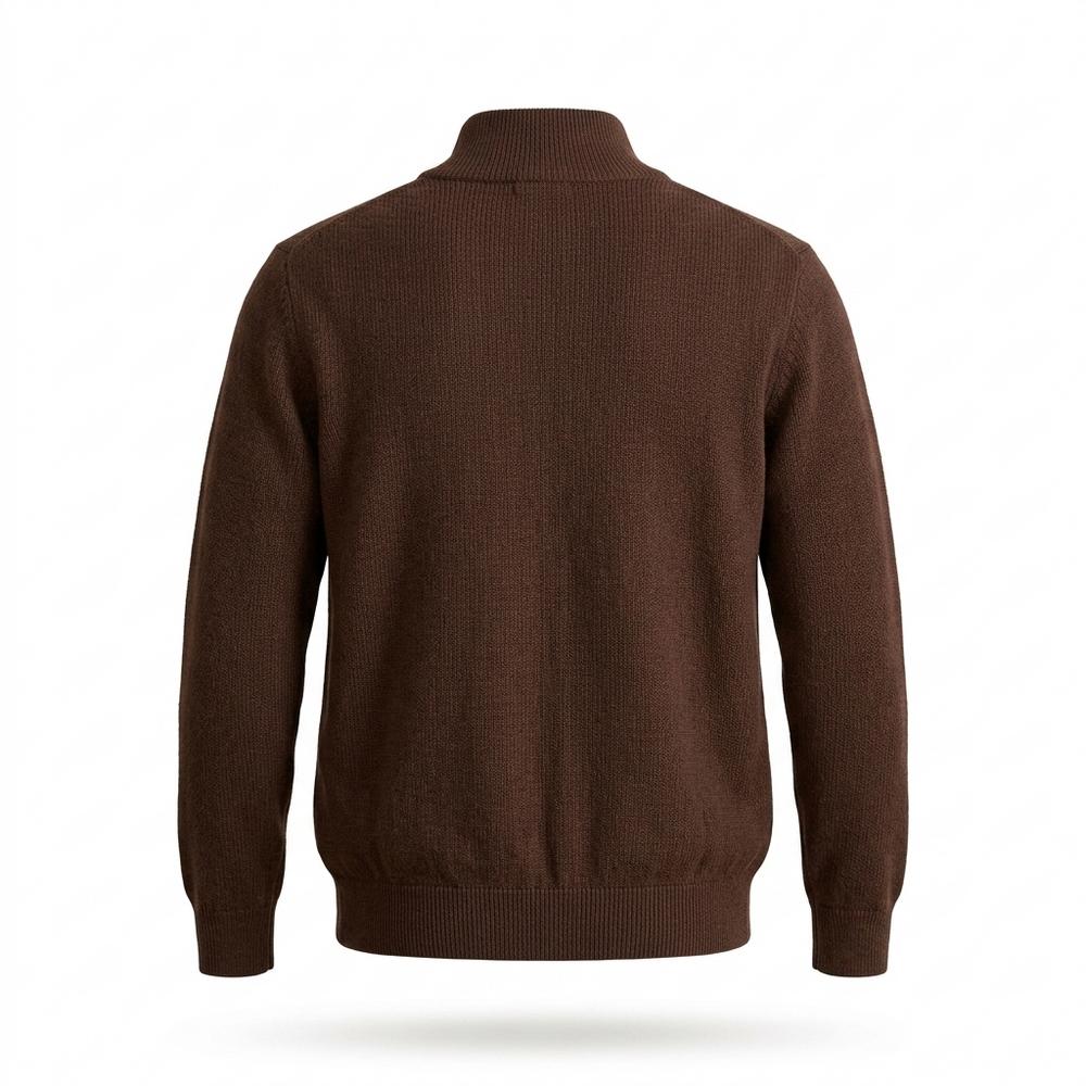 Mens Outlet House - Kekar | Zip-Up High-Neck Knit Cardigan Men