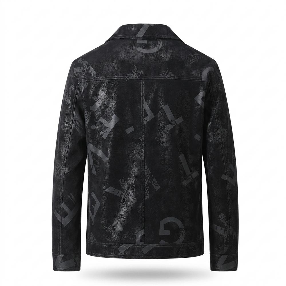 Mens Outlet House - Armel | Printed Faux Leather Jacket Men