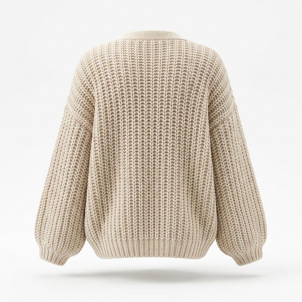 Mens Outlet House - Ravin | Rib-Knit Balloon-Sleeve Knit Cardigan Women