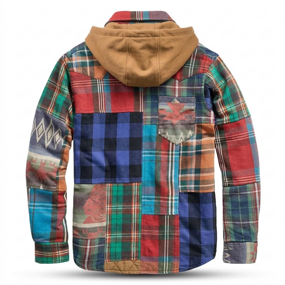 Mens Outlet House - Vamin | Patchwork Hooded Jacket Men